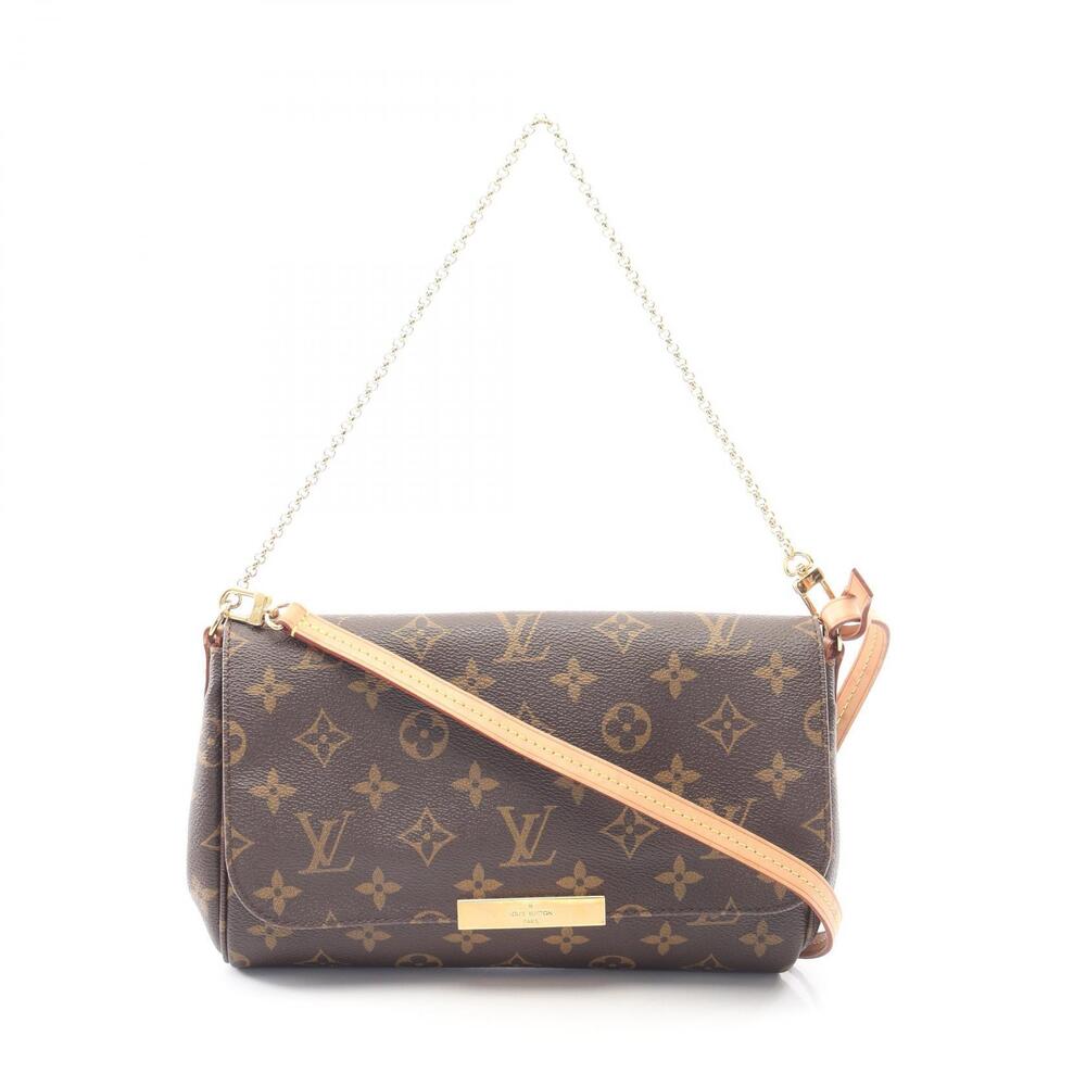 Louis Vuitton Favorite Canvas Leather Monogram Shoulder Bag Brown